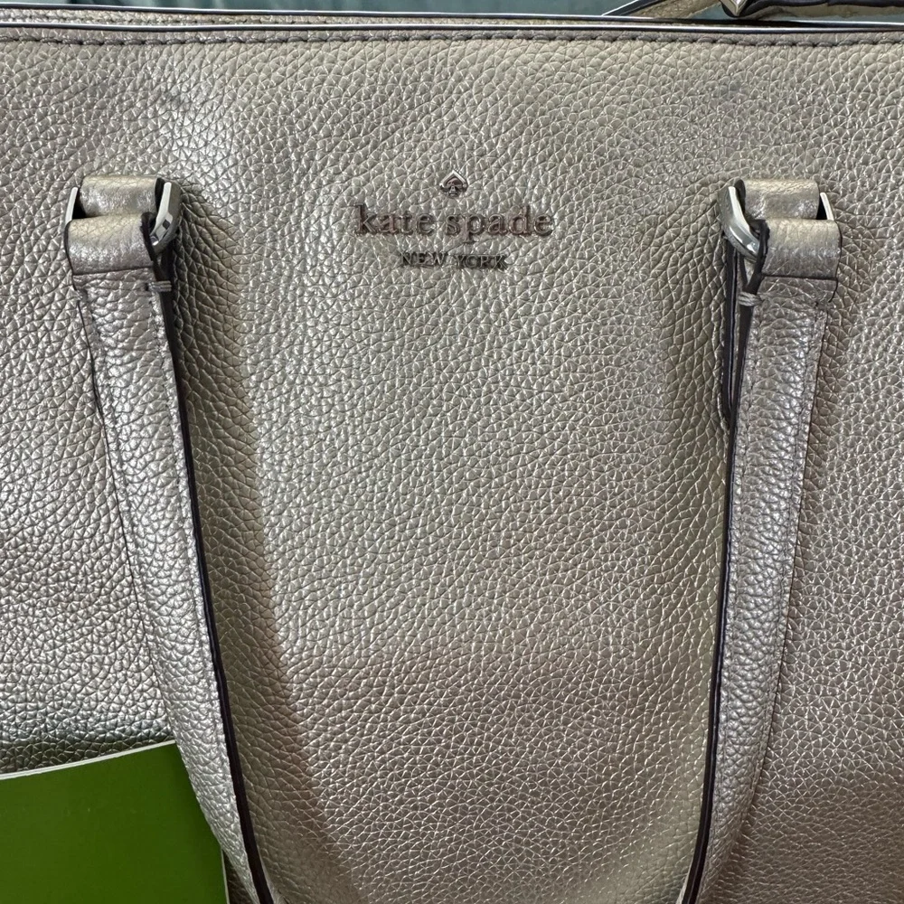 Kate Spade Metallic Jackson Leather Medium Satchel Crossbody Bag AND Wallet